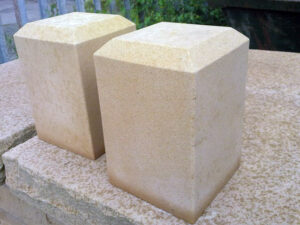 buff sandstone staddle stones