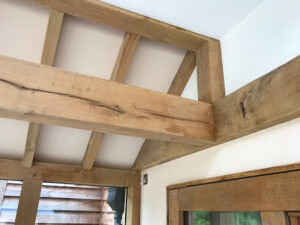 traditional oak frame conservatory interior beams