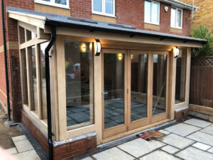 traditional oak frame family room extension